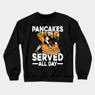 Pancakes Served All Day - Football Crewneck Sweatshirt